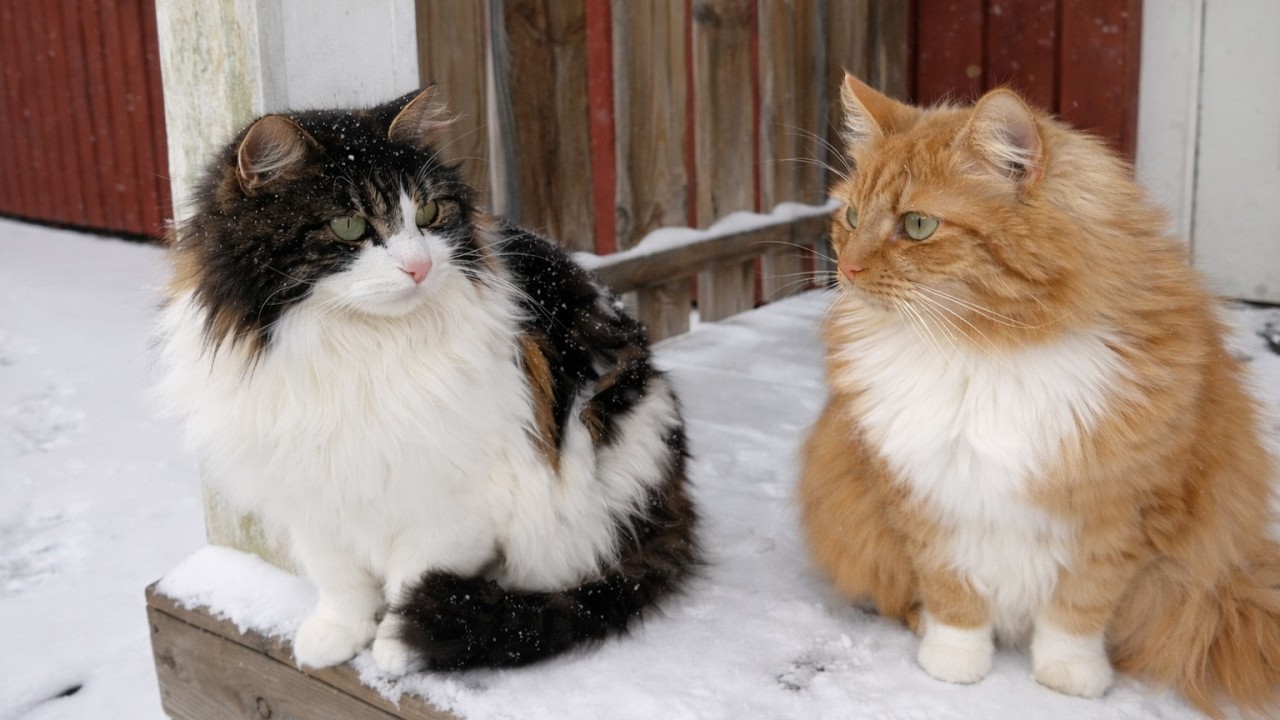 The Cats Are Really Fed Up With The Snow Now 😟 | Jan the Orange Cat 🐾