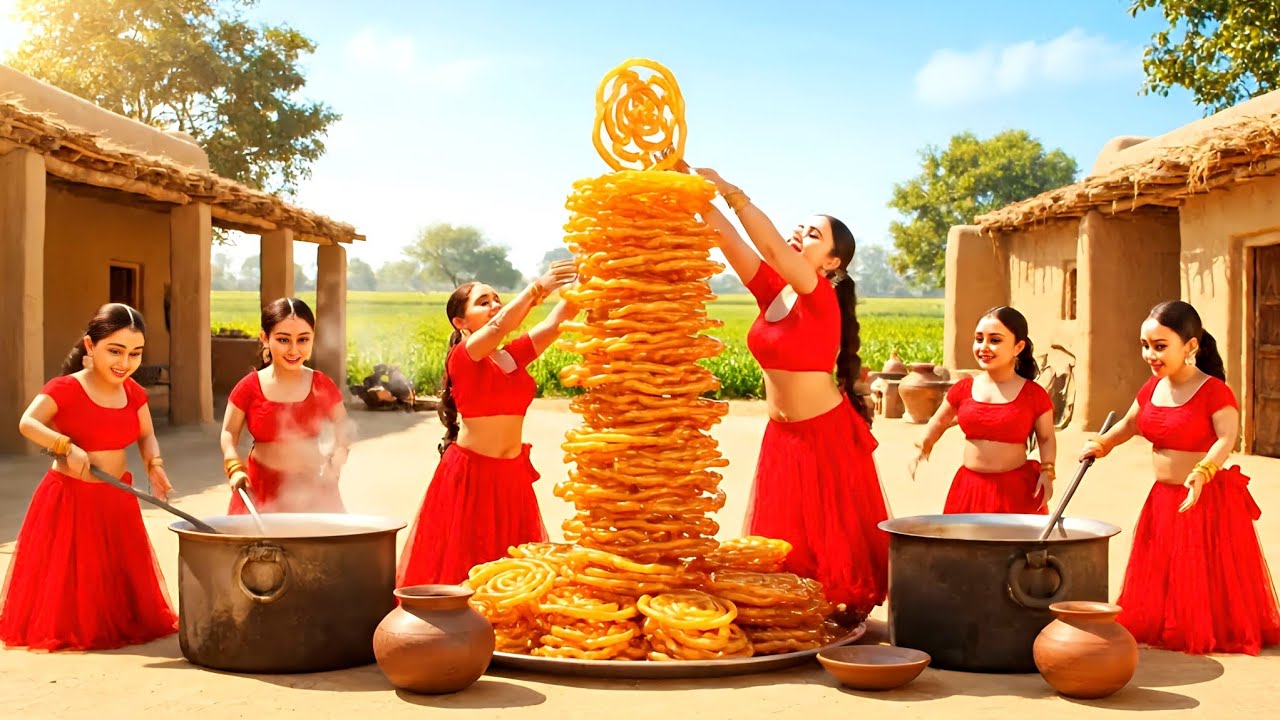 Village Girls Make Giant Chai & Jalebi | Punjab Village Cooking New Recipe 2026