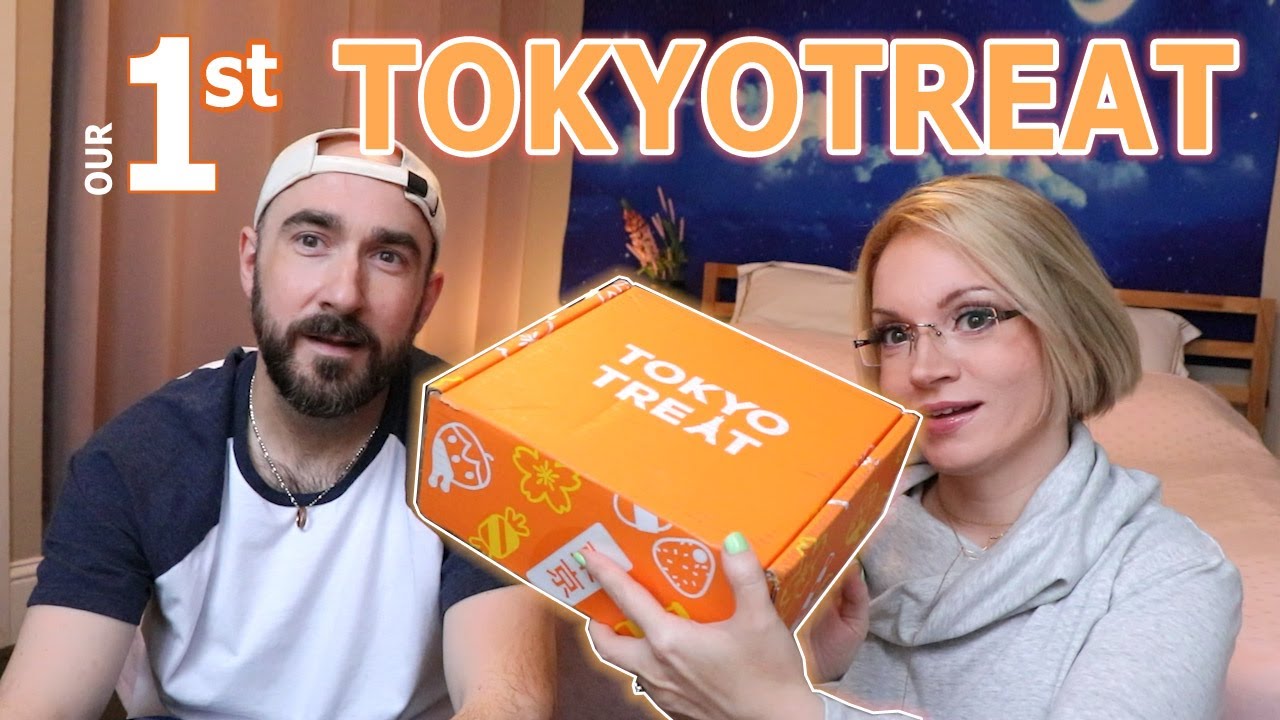 Americans try JAPANESE snacks - Tokyo Treat - Our 1st Box of Snacks from Japan
