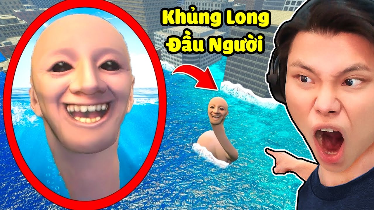[ROBLOX] JayGray Giải Cứu Khủng Long Đầu Người Khỏi Sóng Thần😳🌊Giant Head Khổng Lồ Thalassophobic