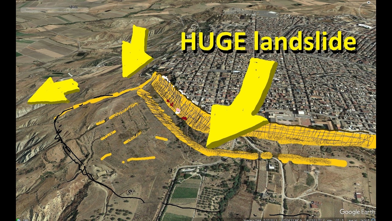 Bad geology made the side of this Italian town fall off! | Sicily landslide