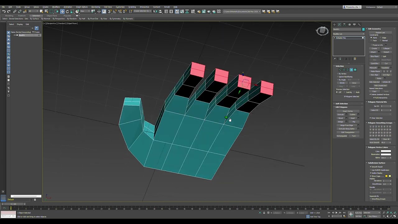 Autodesk 3ds Max 2017 Low Poly Hand modeling Tutorial