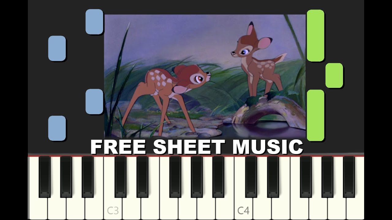 LOVE IS A SONG from BAMBI, Disney, 1942, Piano Tutorial with FREE Sheet Music (pdf)