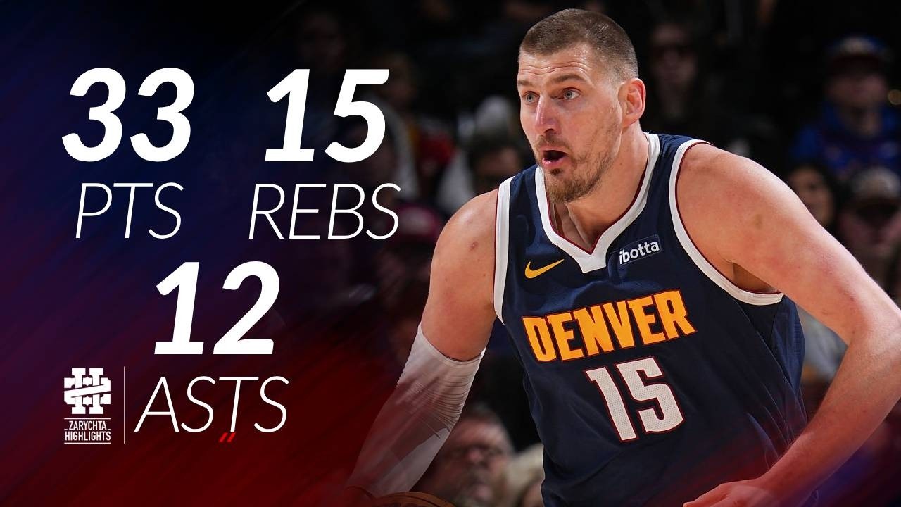 Никола Йокич 33 очка, 15 подборов, 12 передач против &laquo;Юты Джаз&raquo; в сезоне 25/26