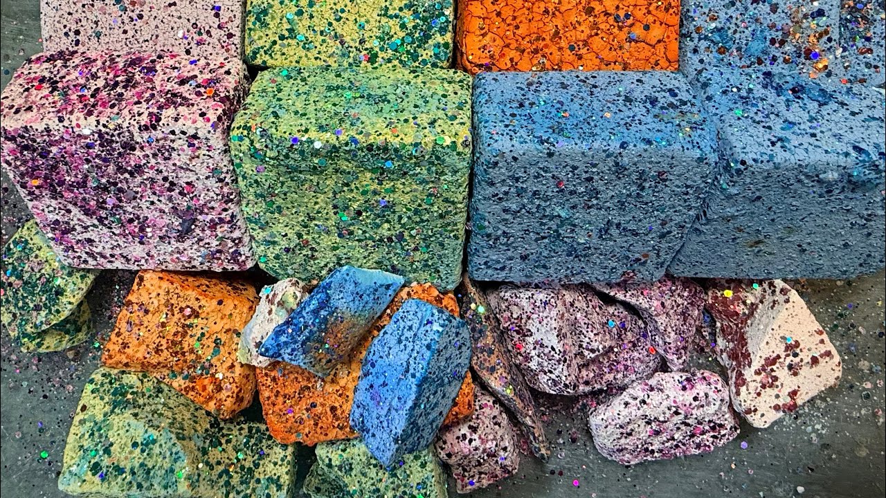 Mini Mass Crush Glitter Pasted Blocks ASMR •ODDLYSATISFYING Happy Eid Mubarak ❤️