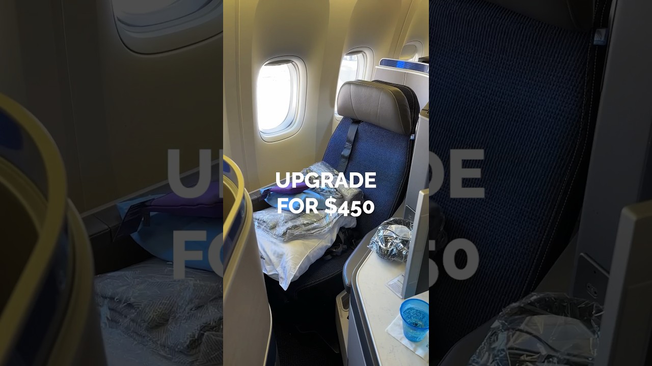 Hidden way to upgrade on United Airlines 🤫 || #unitedairlines #businessclass #shorts