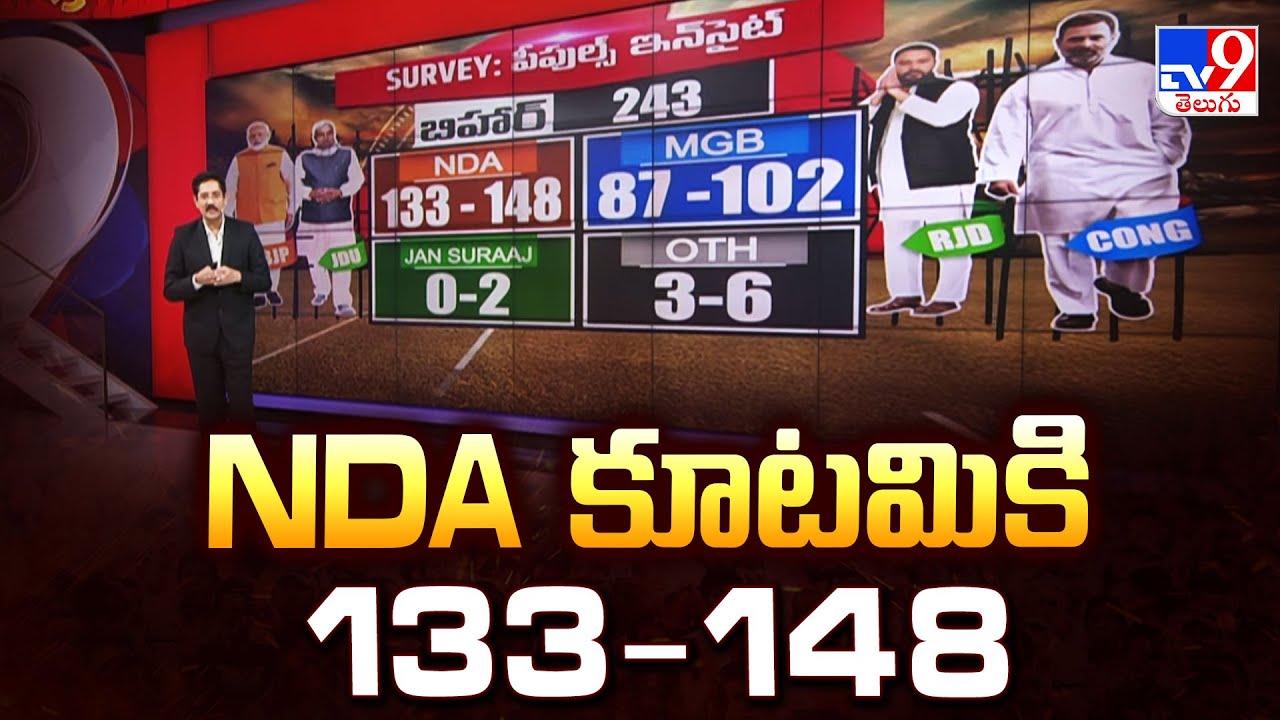 Bihar Election 2025 Exit Poll : NDA కూటమికి 133-148 | People Insight | TV9