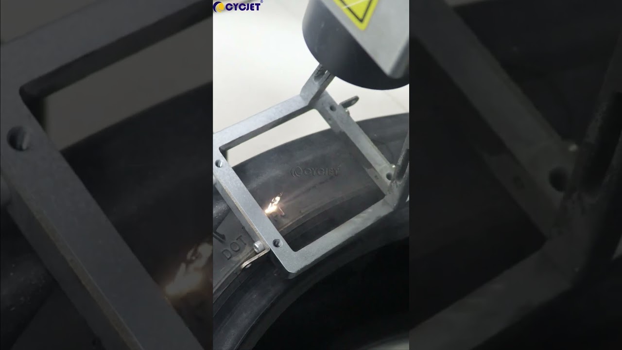 How to DIY mark logo on car tire by CYCJET New Type M20 Handheld Laser Engraving Machine
