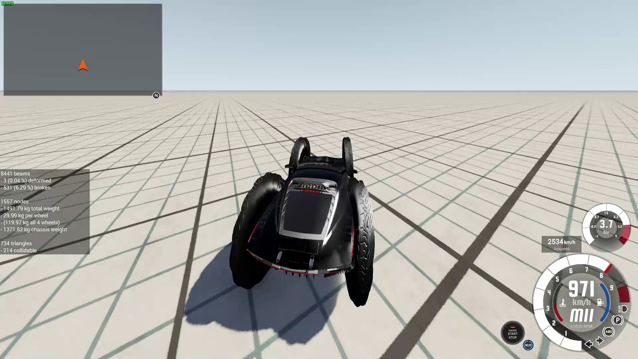 Driving 5000km/h (3100mph) in BeamNg