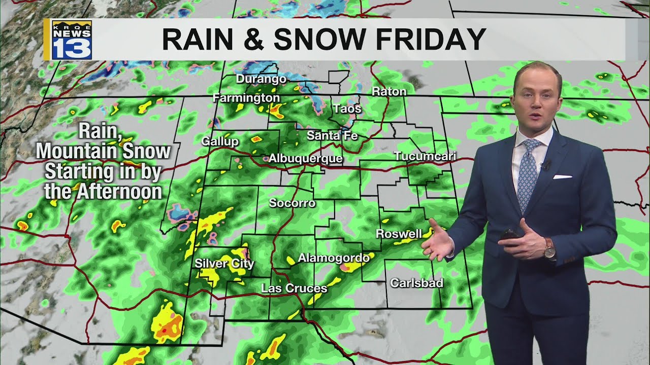 Rain, mountain snow moves into New Mexico Friday
