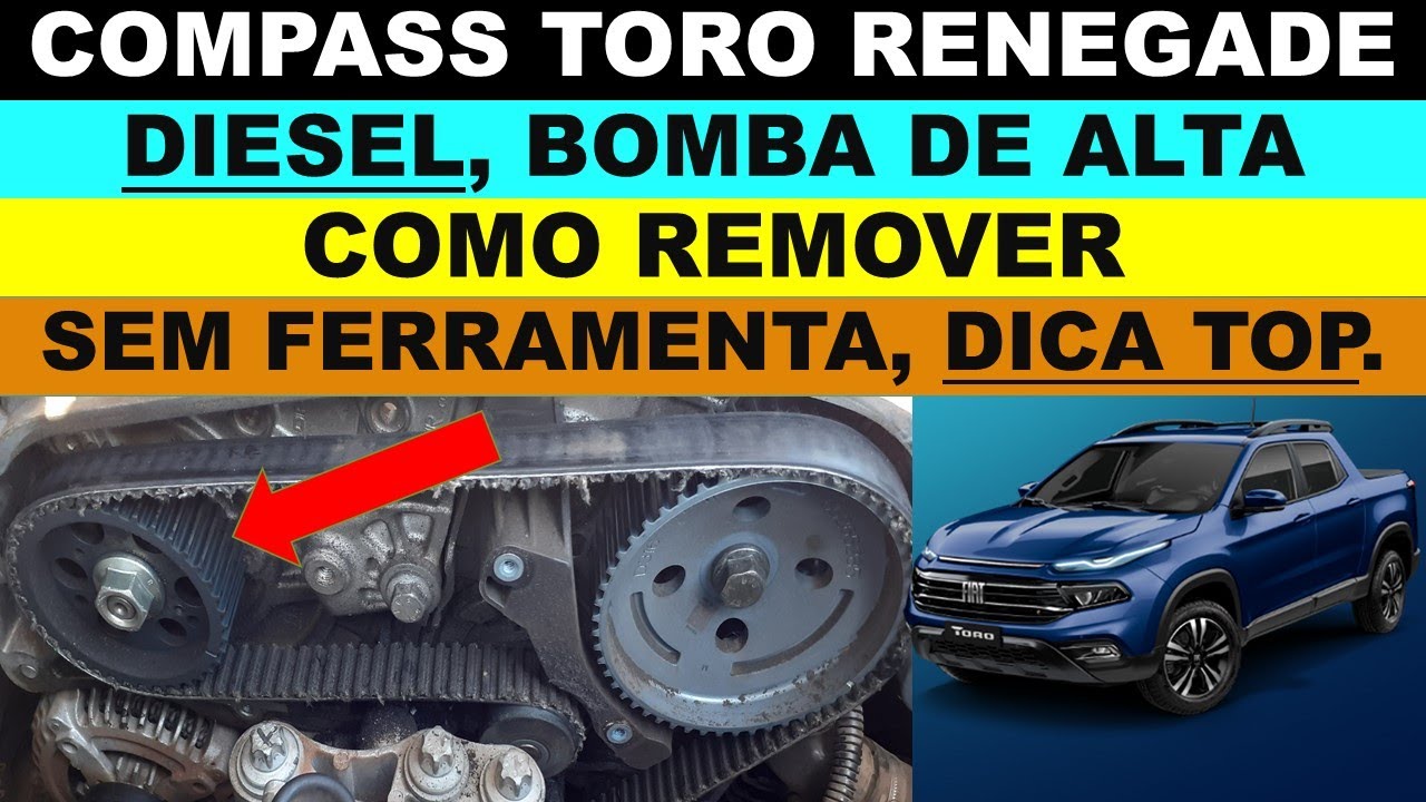 Como remover bomba de alta Toro diesel Compass Renegade diesel, sem ferramenta motor multijet 2.0