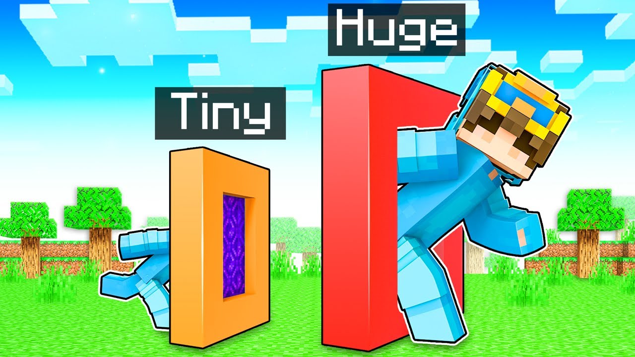 Using SIZE PORTALS To Prank My Friends In Minecraft!