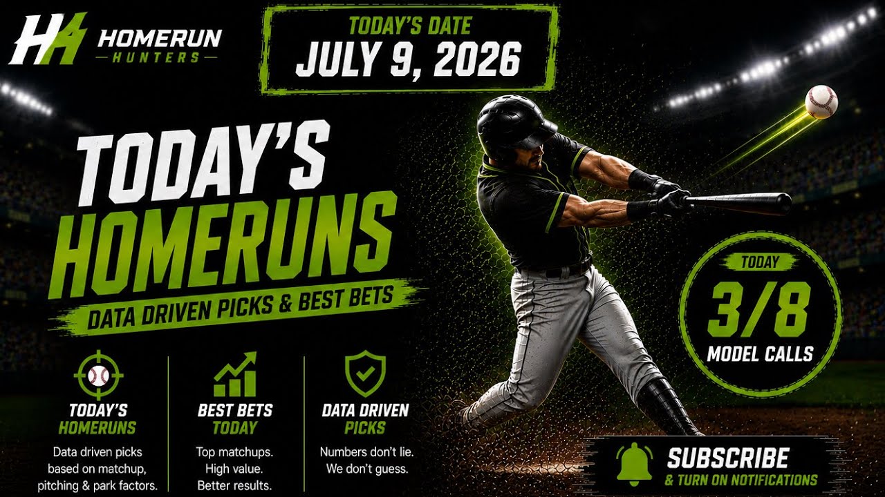     ⚾ Top Home Run Picks Plays and Props Today | MLB HR Model Predictions