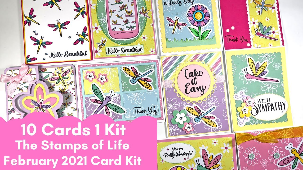 10 карточек 1 комплект | Штампы жизни | Набор карточек за февраль 2021 г. | Стрекозы