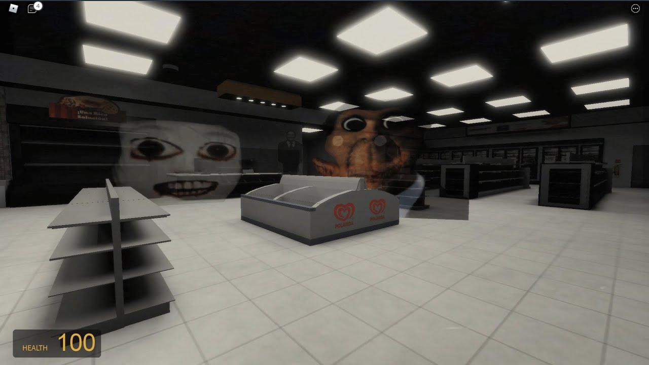 An army of scary Nextbots is attacking in Supermarket █ Roblox &ndash; SURVIVE SELENE █