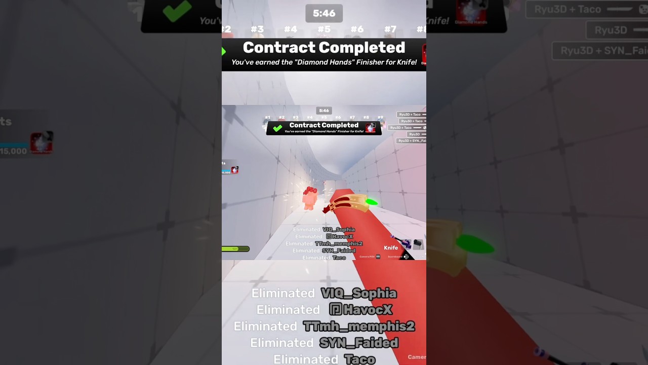 ROBLOX RIVALS DIMOND HANDS WITH #1 katana player @BigGeembo #roblox #rivals #montage #shorts