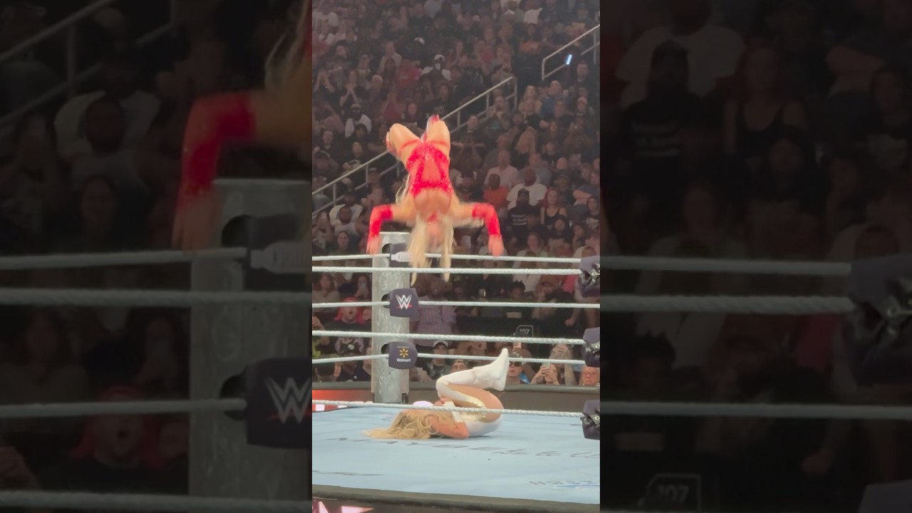 Trish Stratus blocks Prettiest Moonsault Ever & hits Stratusfaction!