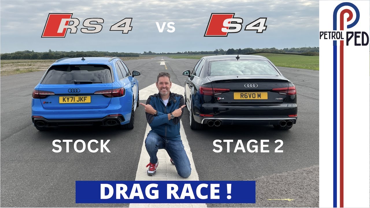 Audi RS4 vs REVO Stage 2 Audi S4 vs Stock Audi S4 - DRAG RACE !