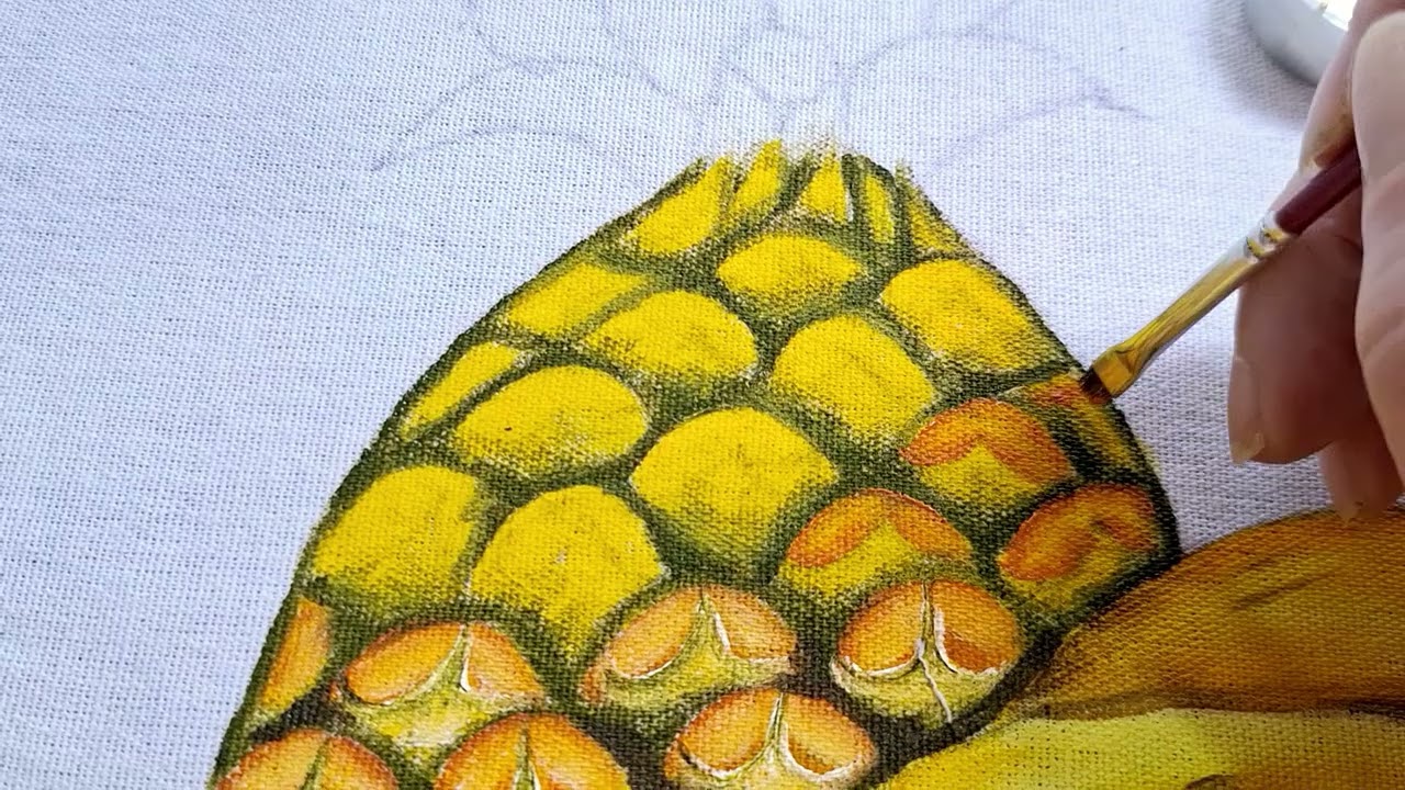 COMO PINTAR ABACAXI 🍍 🍍 PINTURA EM TECIDO .#pinturaemtecido #arte #façavocêmesmo