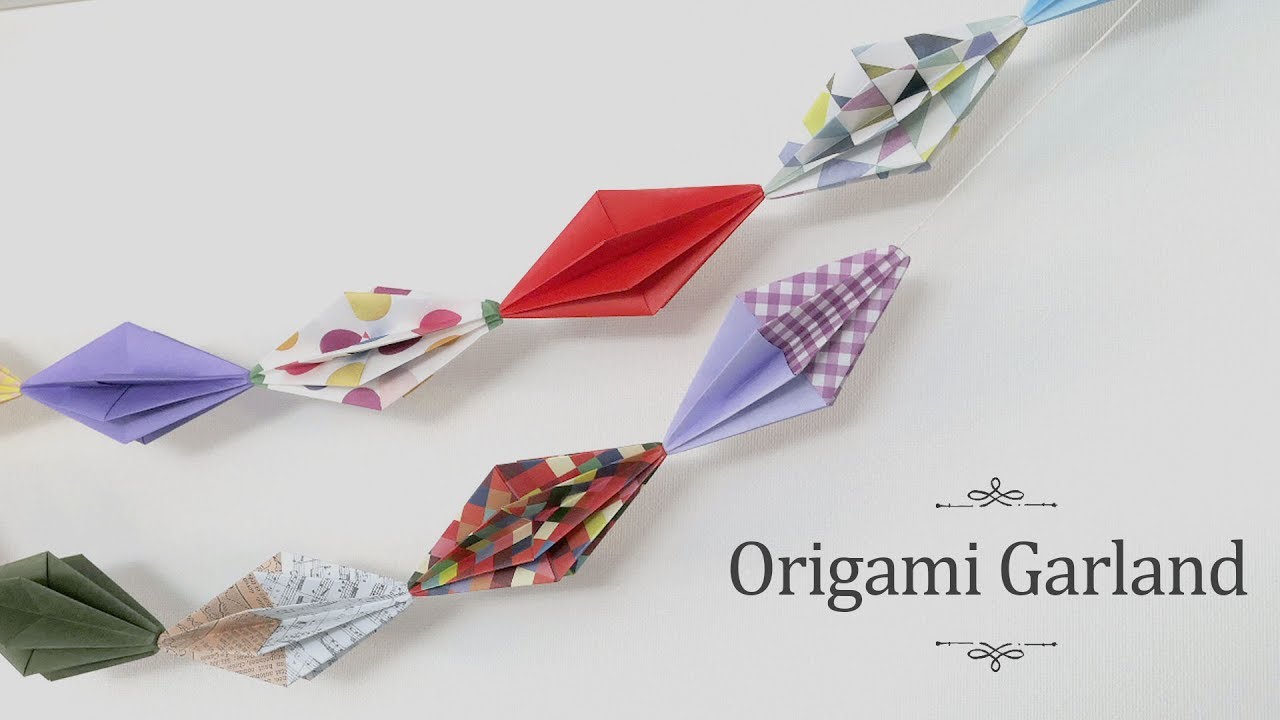 おりがみガーランド♪Garland【origami tutorial】(#81)