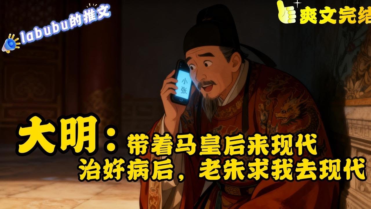 完结《大明》带着马皇后来现代治好病后，老朱急了。老朱半夜给张北玄打电话：小张啊，咱想去现代旅个游，&ldquo;没问题，明天安排。&rdquo; 隔了一日&ldquo;小张啊，你昨天安排的那按摩，爽啊&rdquo; #历史#明朝#脑洞