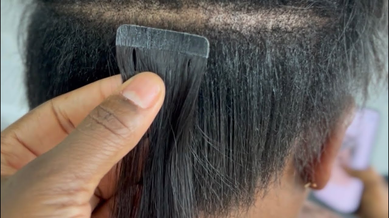 Tape-ins on choppy, short hair - the struggle 😭