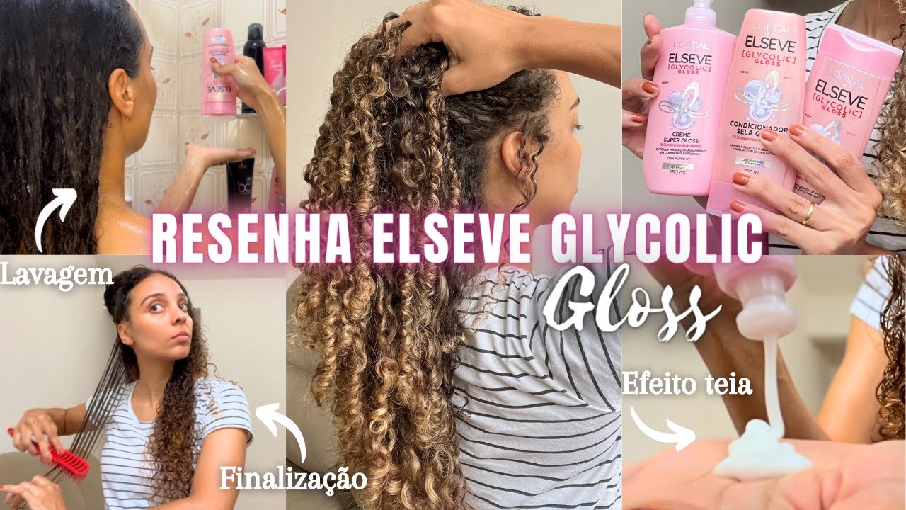 TESTEI a Nova Linha ELSEVE GLYCOLIC GLOSS para CABELOS POROSOS no meu Cabelo Cacheado!✨ Deu certo?