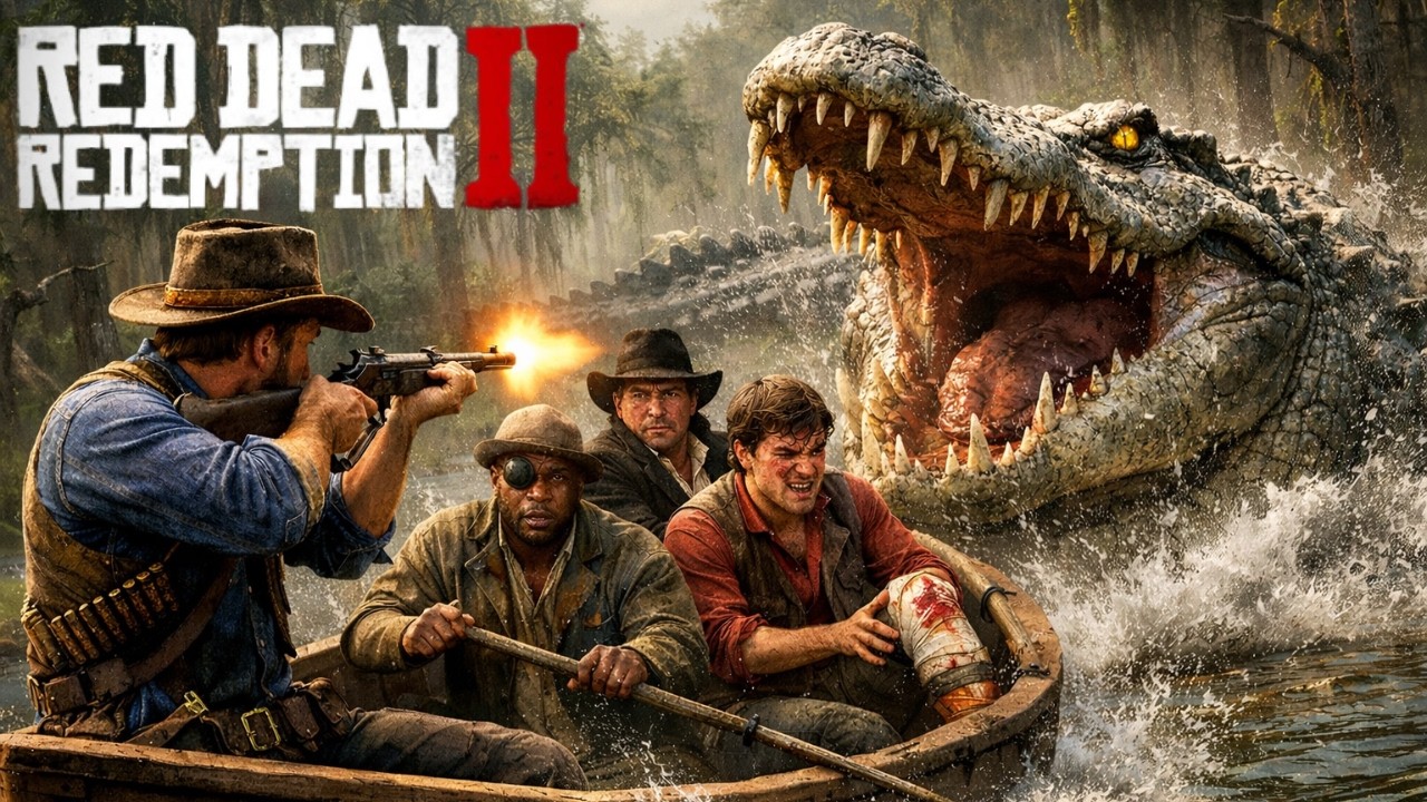 Fomos Atacados por um Jacaré GIGANTE!!! 🐊🐊🐊 (Red Dead Redemption 2 parte 41)