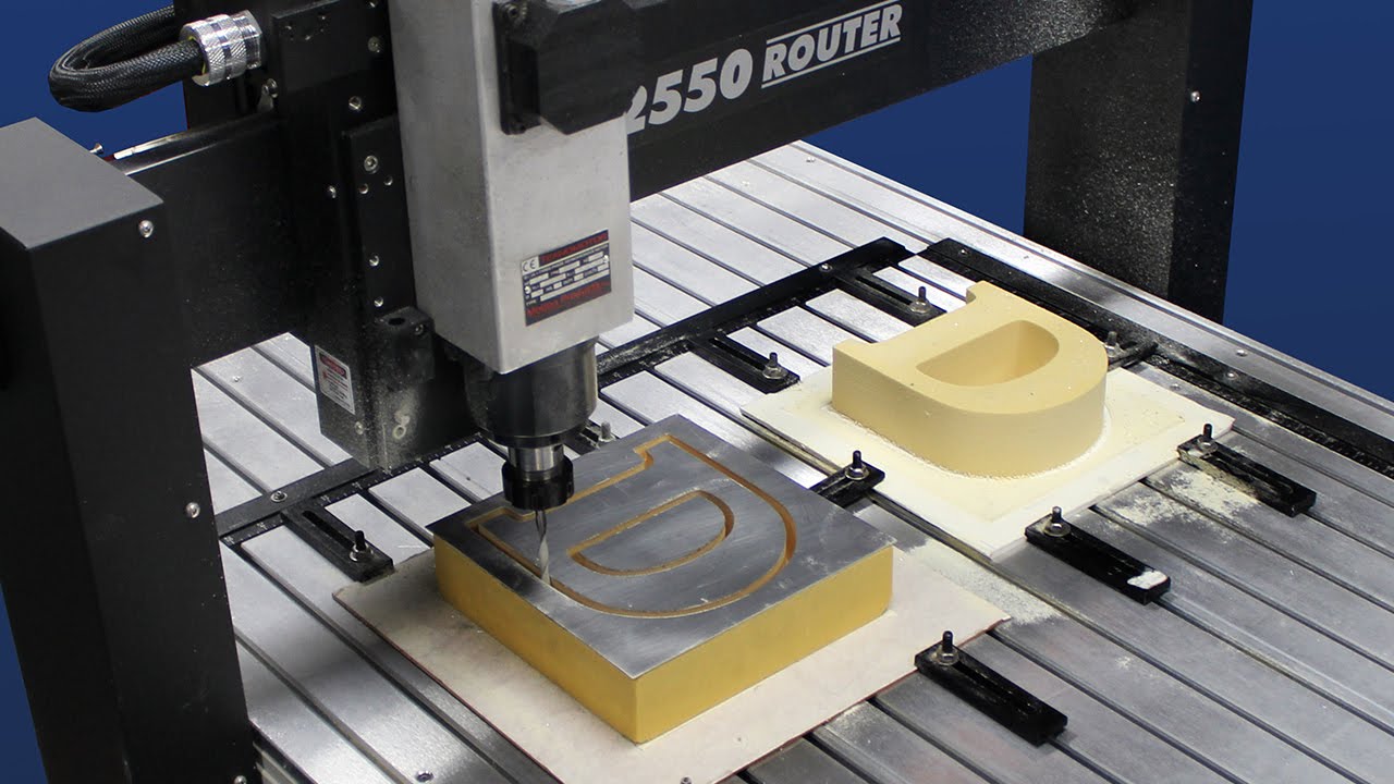 2550 CNC Router making dimensional 3D letters with sign foam