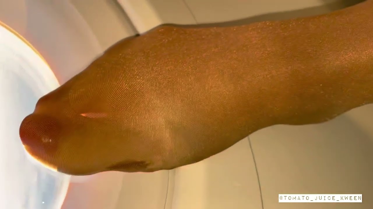 Flight Attendant Legs In Shiny Pantyhose