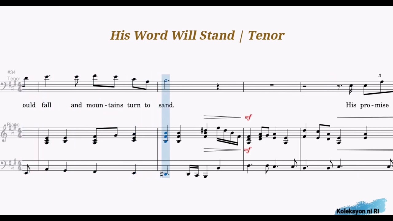 His Word Will Stand | Tenor | Vocal Guide by Bro. Charlie Mendoza