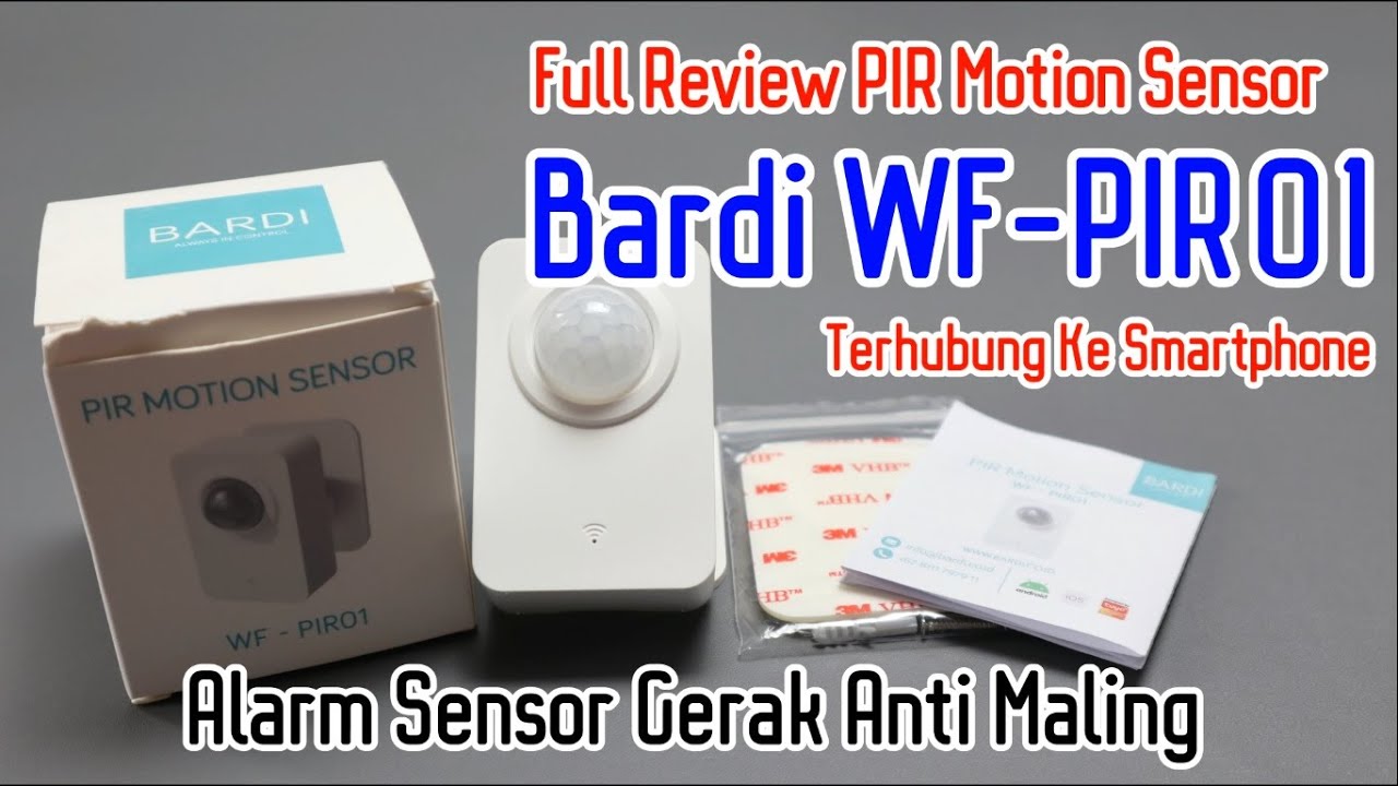 Bardi PIR Motion Sensor Sensor Gerak Terhubung Ke HP Alarm Berbunyi & Lampu Nyala Maling Auto Kabur