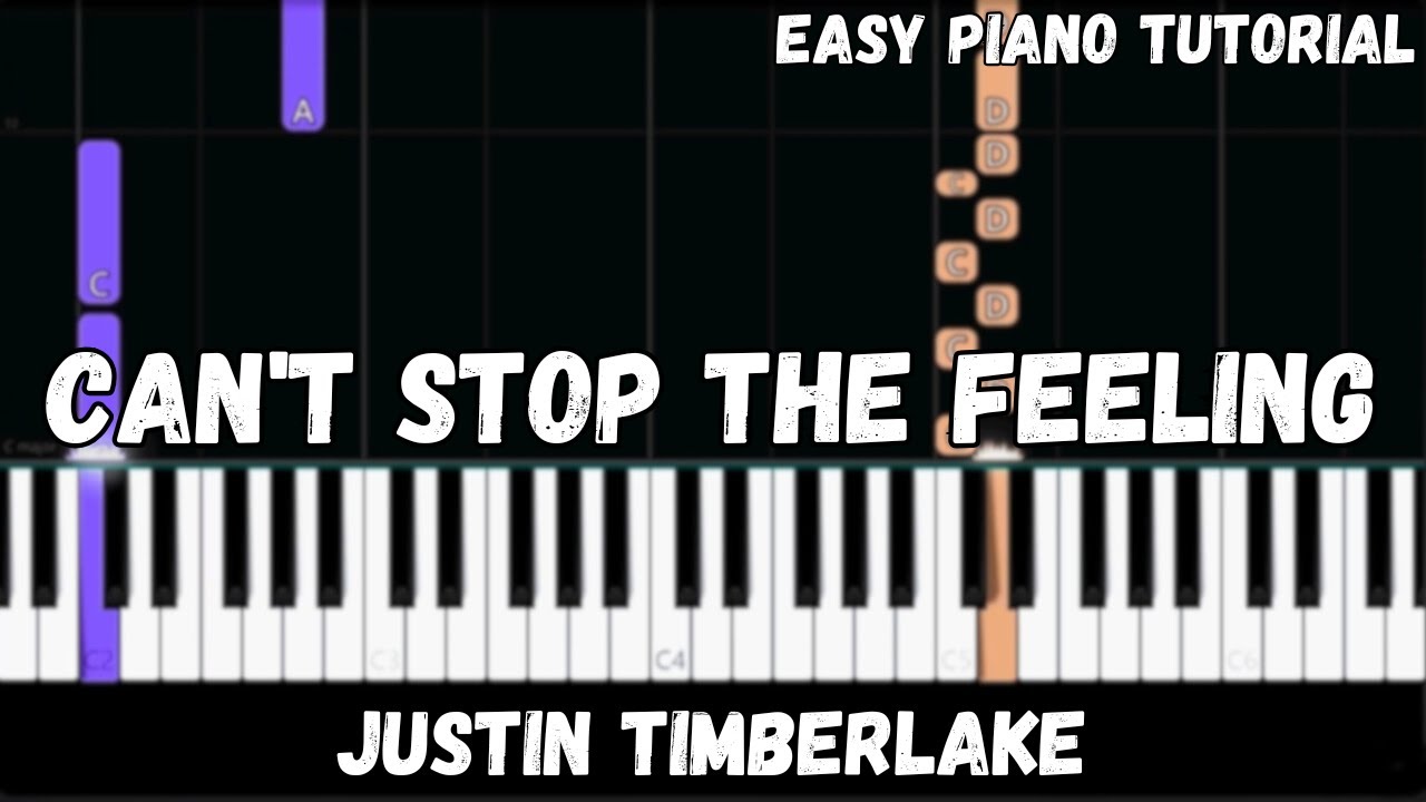 Justin Timberlake - Can't Stop the Feeling (Easy Piano Tutorial)