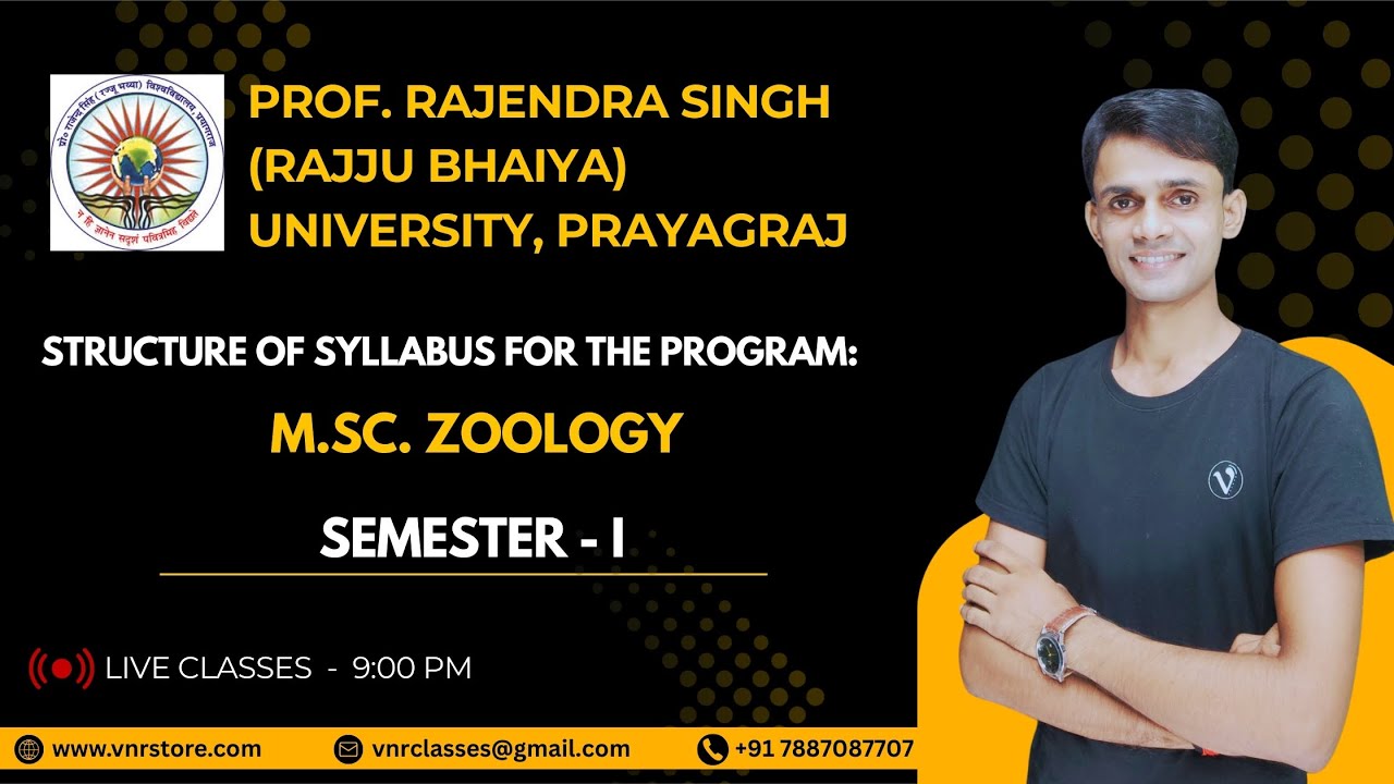 Prof. Rajendra Singh (Rajju Bhaiya) University Prayagraj, M.Sc. Zoology, Syllabus Semester - I, 2025