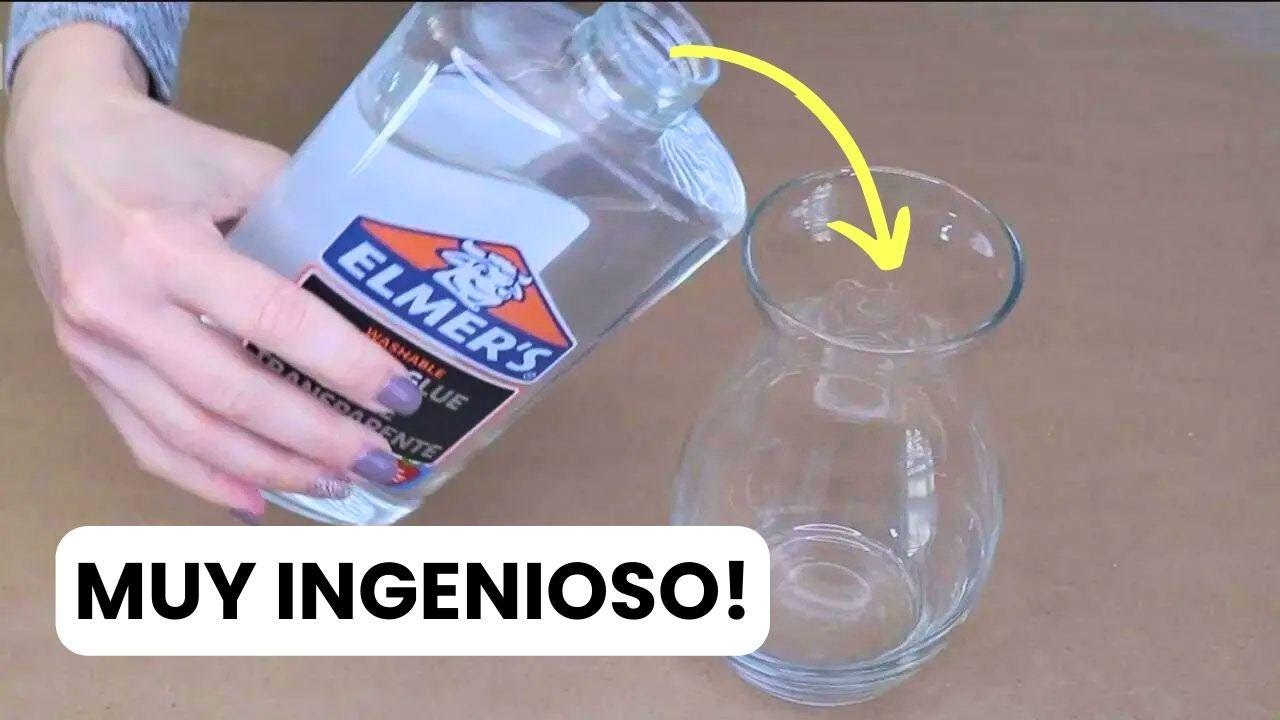 Mira lo que hace con pegamento transparente en un florero barato, te sorprenderá!