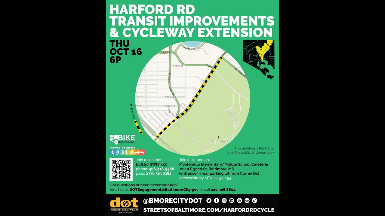 Harford Road Transit Improvements and Cycleway Extension – Public Design Meeting 1
