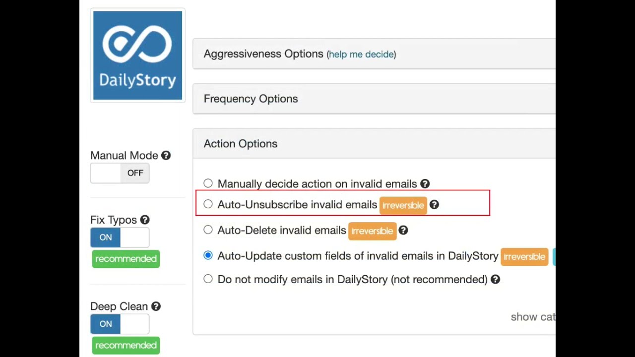 DailyStory email verification options