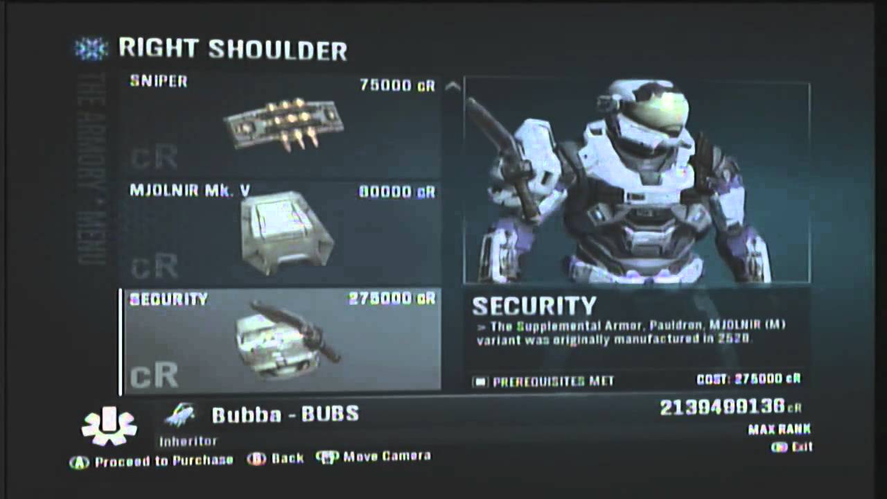 Complete halo reach armory and all armor effects