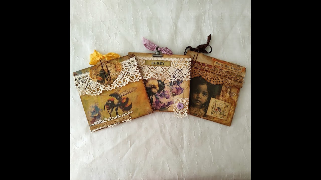 Lunch Bag Pockets – Grungy Bee Style – Inspired by Cindy @ My Altered Muse