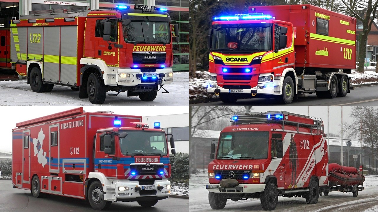 [SCHNEE-CHAOS in NRW!] WASSERRETTUNG, ATF & ELW2 - 11 Städte auf Einsatzfahrt
