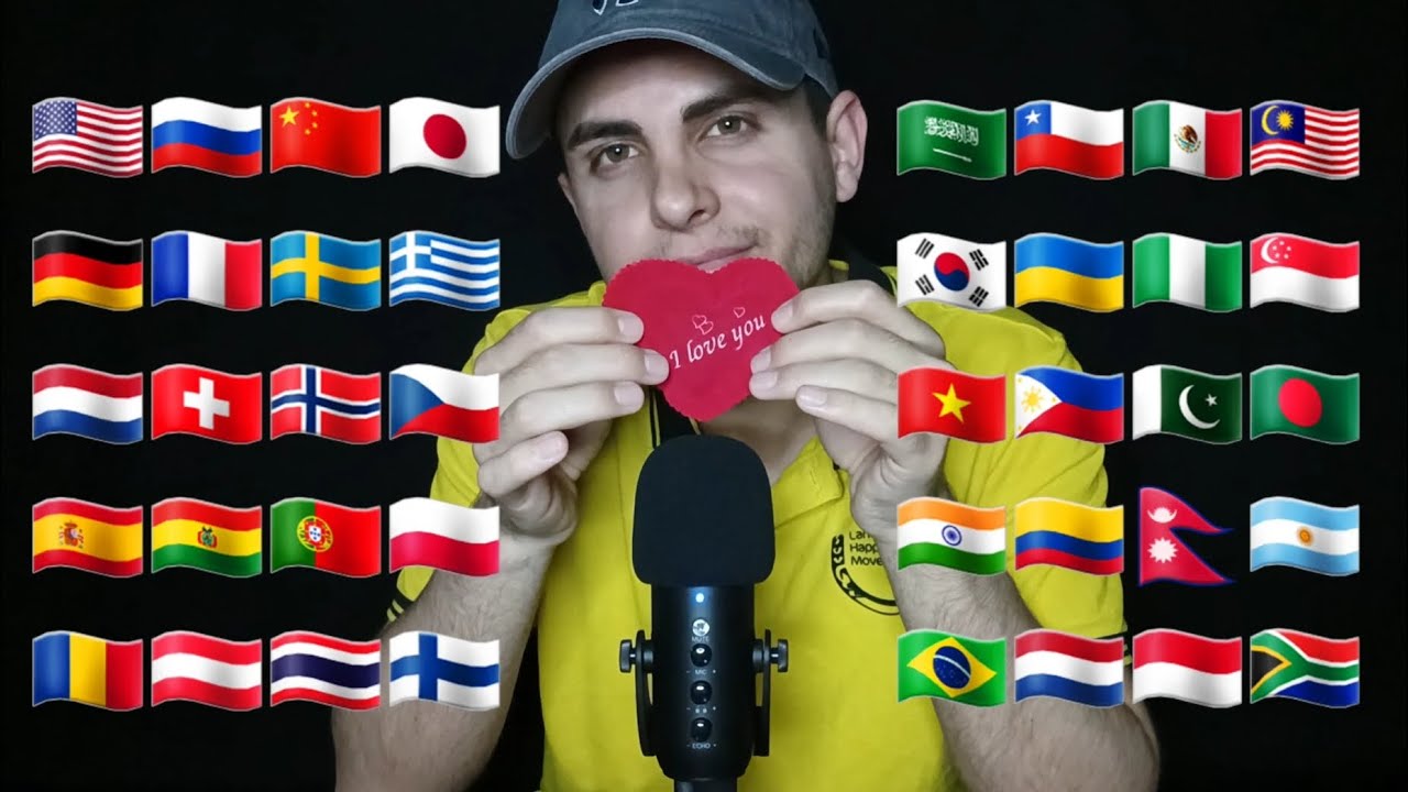 ASMR Whispering 'I Love You' in 40 Languages 💖 A Heartfelt Gift from Around the World!