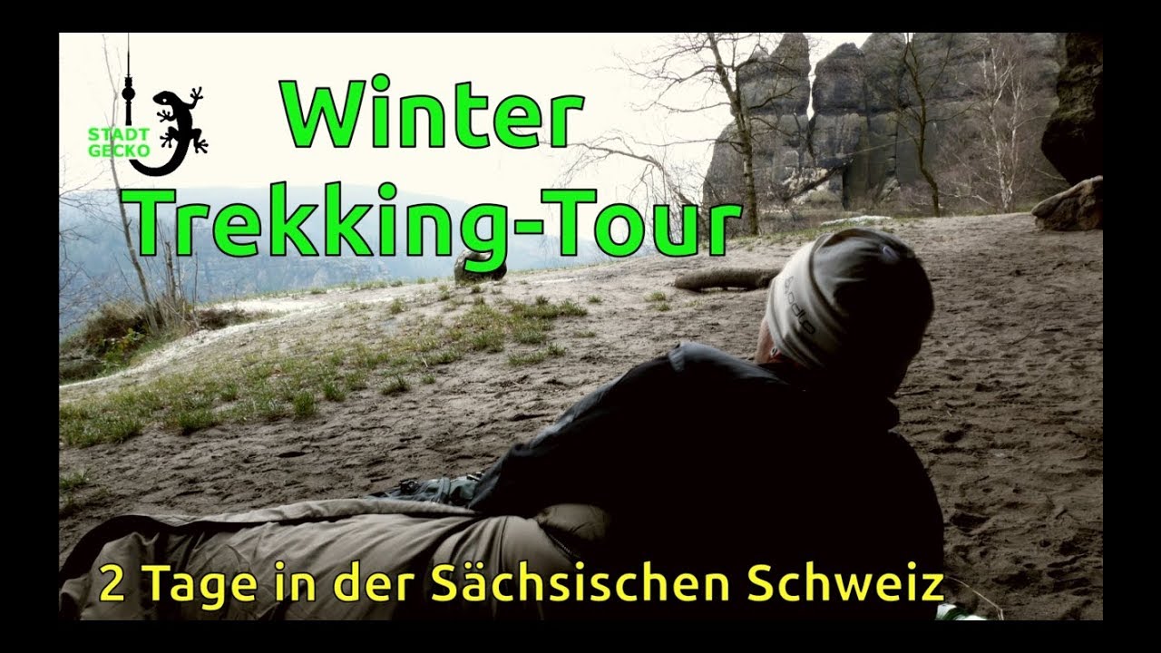 Winter Trekking Tour Sächsische Schweiz mit Übernachtung / 2-tägig / boofen im Elbsandsteingebirge