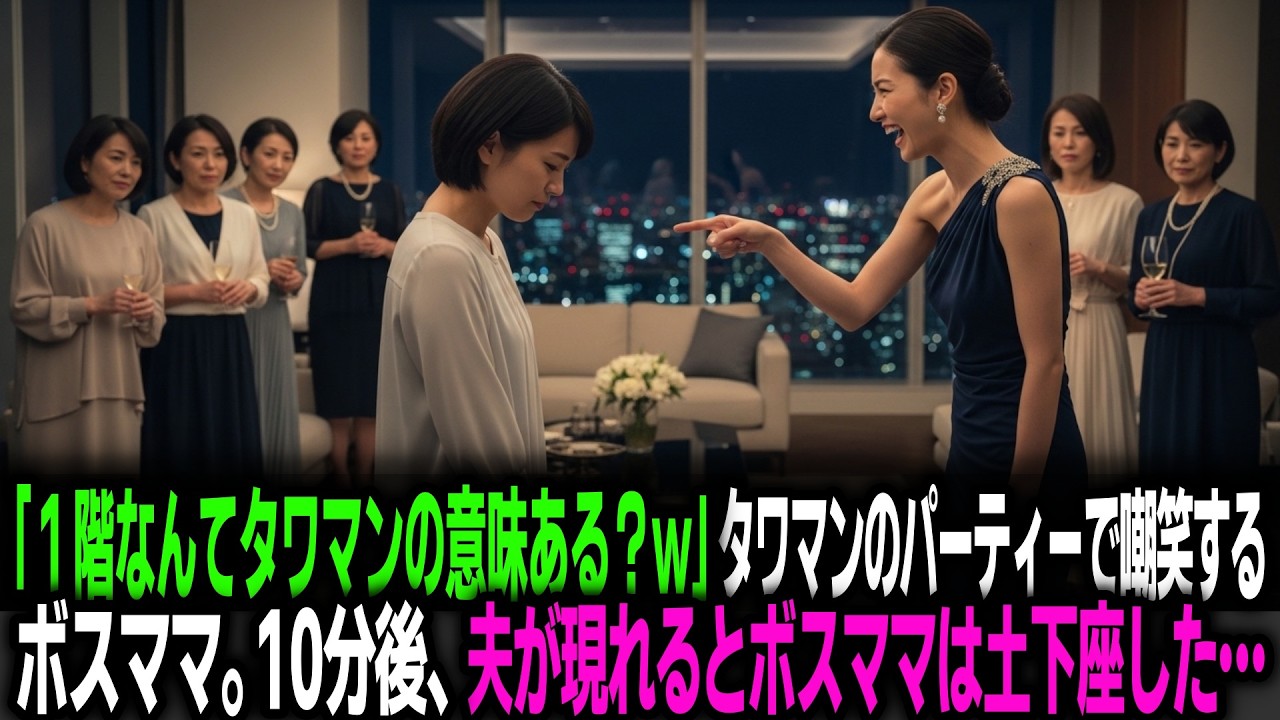 「１階なんてタワマンの意味ある？w」タワマンでのホームパーティーで嘲笑するボスママ。10分後、夫が現れるとボスママは土下座した…
