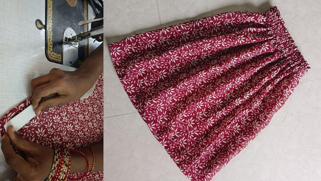 Skirt Cutting and Stitching | Elastic Skirt Cutting and Stitching | @TAMIL FASHION