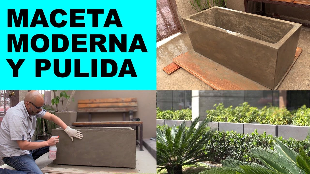 Como hacer Macetas de cemento LARGAS Y MODERNAS, paso a paso