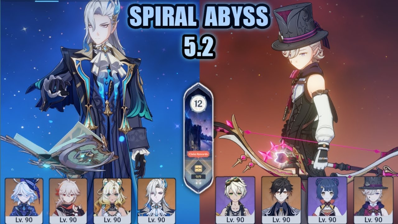 Neuvillette c0 & Lyney c0 Spiral abyss 5.2 floor 12 game play