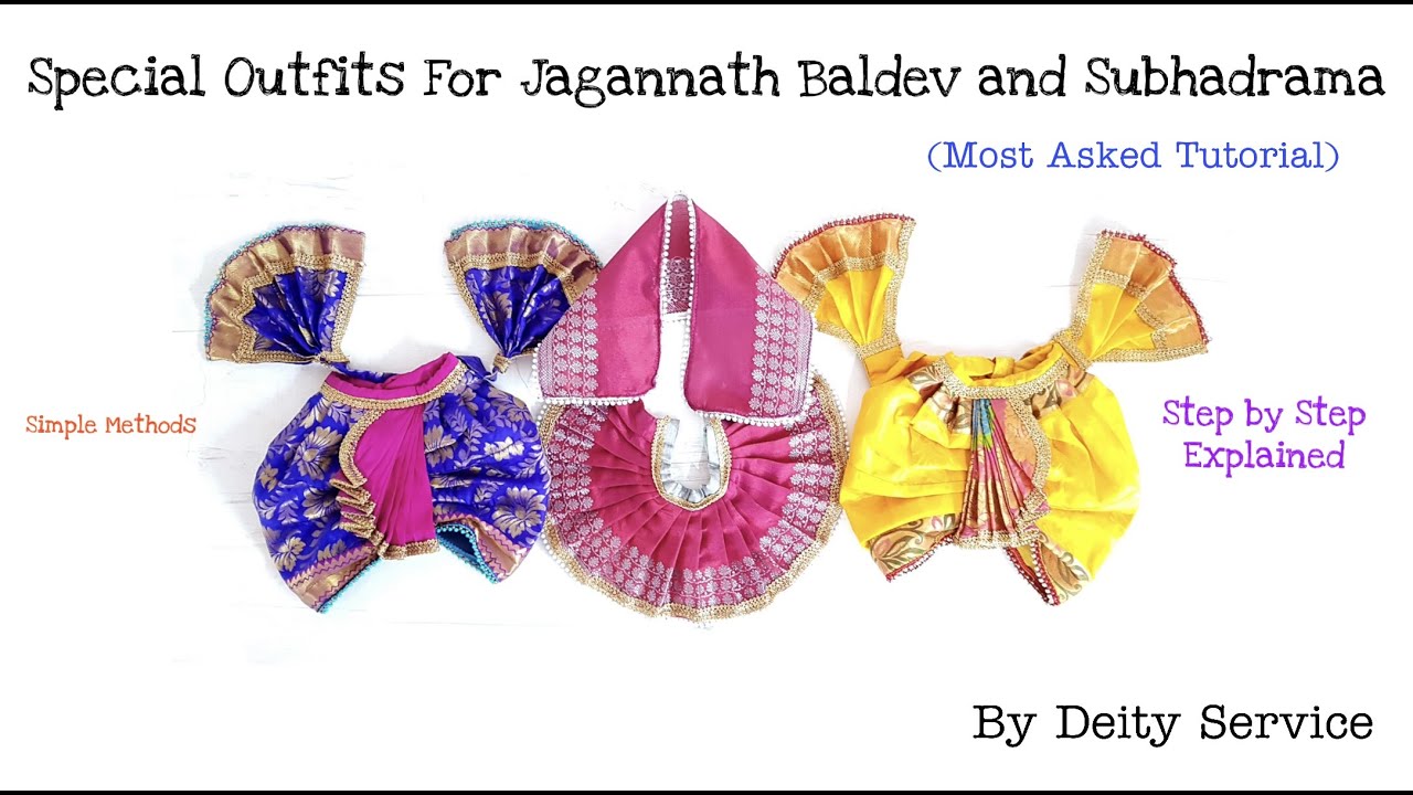 Special Outfits for Lord Jagannath Baladev and Subhadrama | Dhoti style outfit | By Deity Service