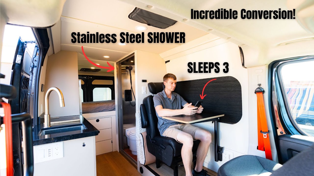 Luxury Van Tour: Handcrafted Woodwork, Stainless Steel Shower & Perfectly Designed for 3!