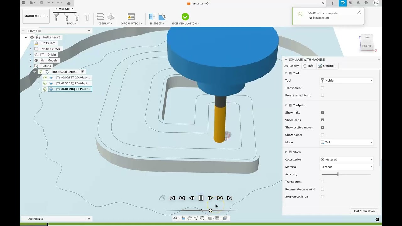 2D Pocket tool path