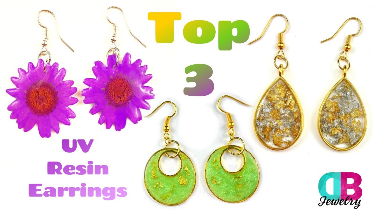 Compilation: My Top 3 Favorite UV Resin Earrings I have made: UV Resin Earring Tutorial